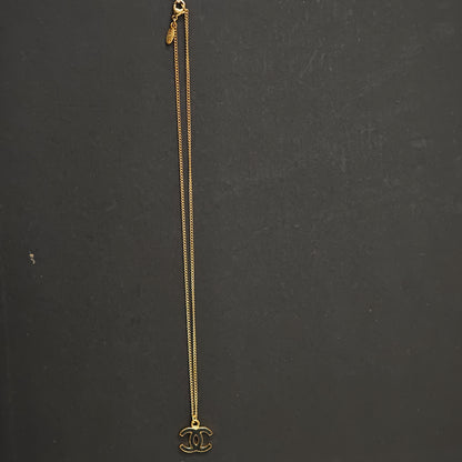 Chanel Coco Necklace Accessory Gold Black GP [Pre-owned]