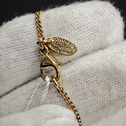 Chanel Coco Necklace Accessory Gold Black GP [Pre-owned]