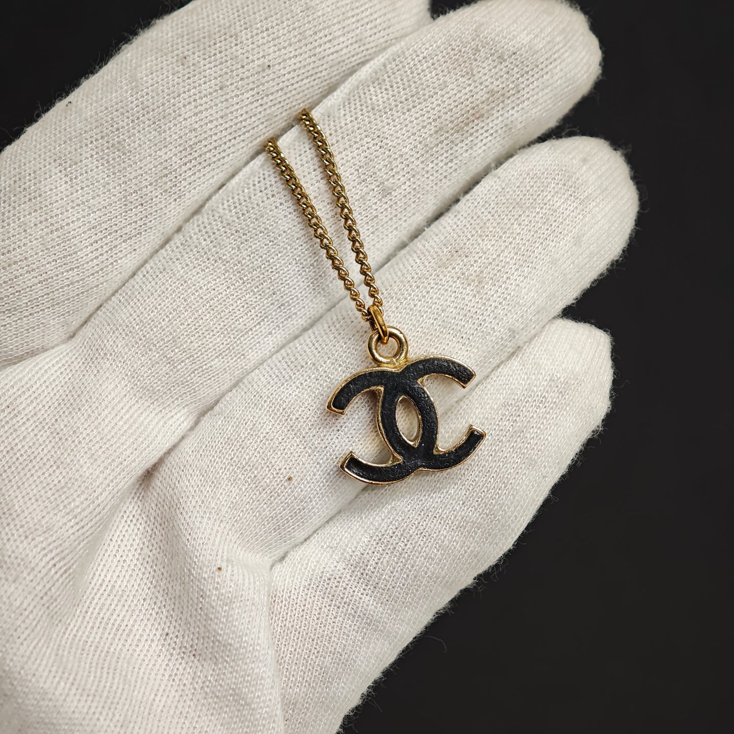 Chanel Coco Necklace Accessory Gold Black GP [Pre-owned]