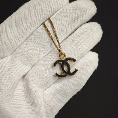 Chanel Coco Necklace Accessory Gold Black GP [Pre-owned]