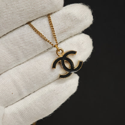 Chanel Coco Necklace Accessory Gold Black GP [Pre-owned]