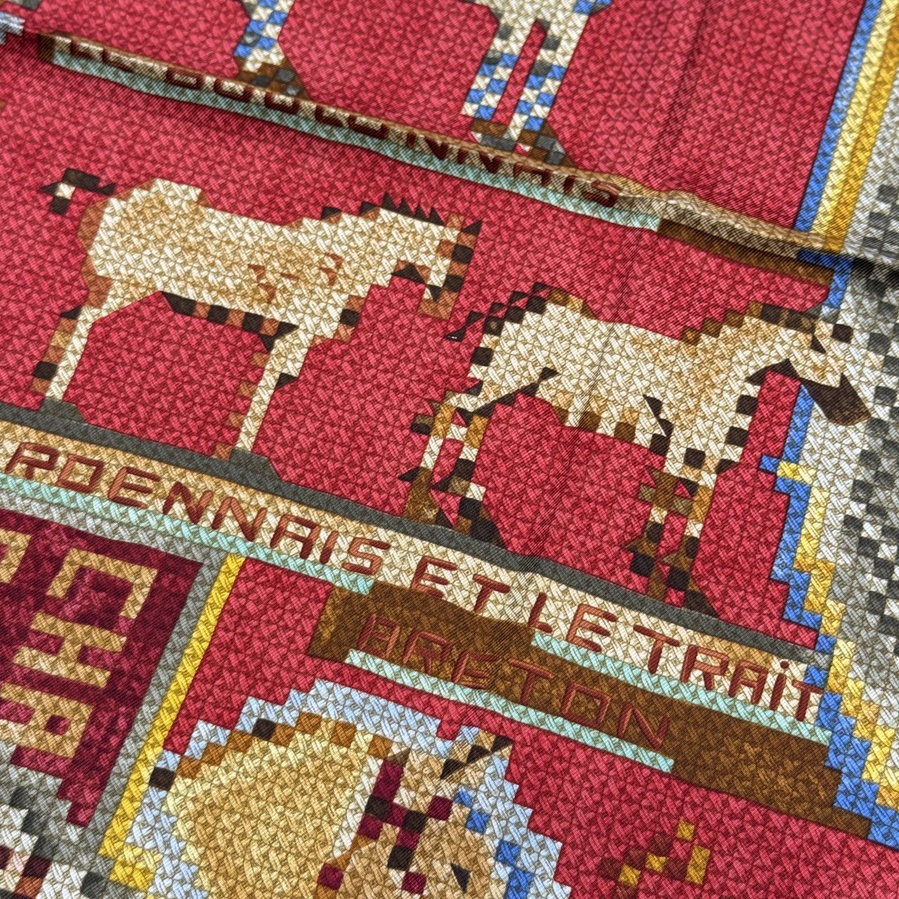 エルメス カレ90 「Les Chevaux de France」 シルクスカーフ【中古】 