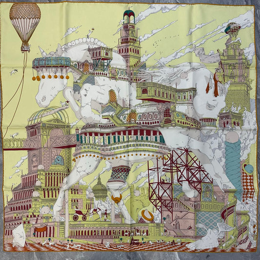 Hermès Carré 90 “Hippopolis” Silk Scarf [Pre-Owned]