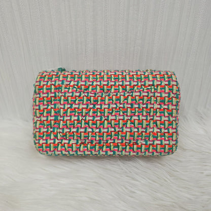 シャネル ツイード マトラッセ ダブルフラップ ダブルチェーン ショルダーバッグ 【中古】 