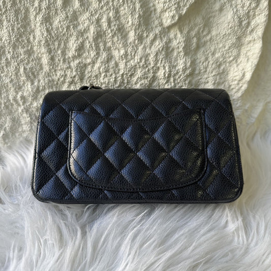 CHANEL ミニ マトラッセ 20 チェーンショルダーバッグ キャビアブラック【中古】 
