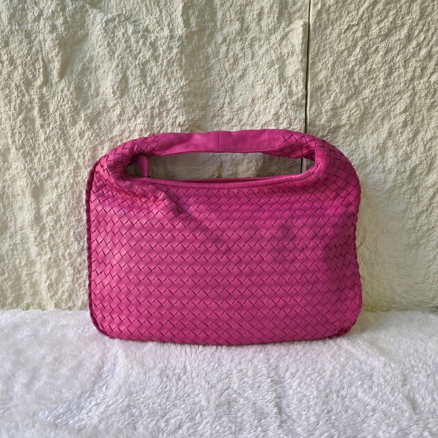 BOTTEGA VENETA Intrecciato Hobo Bag Leather Pink [Pre-Owned]