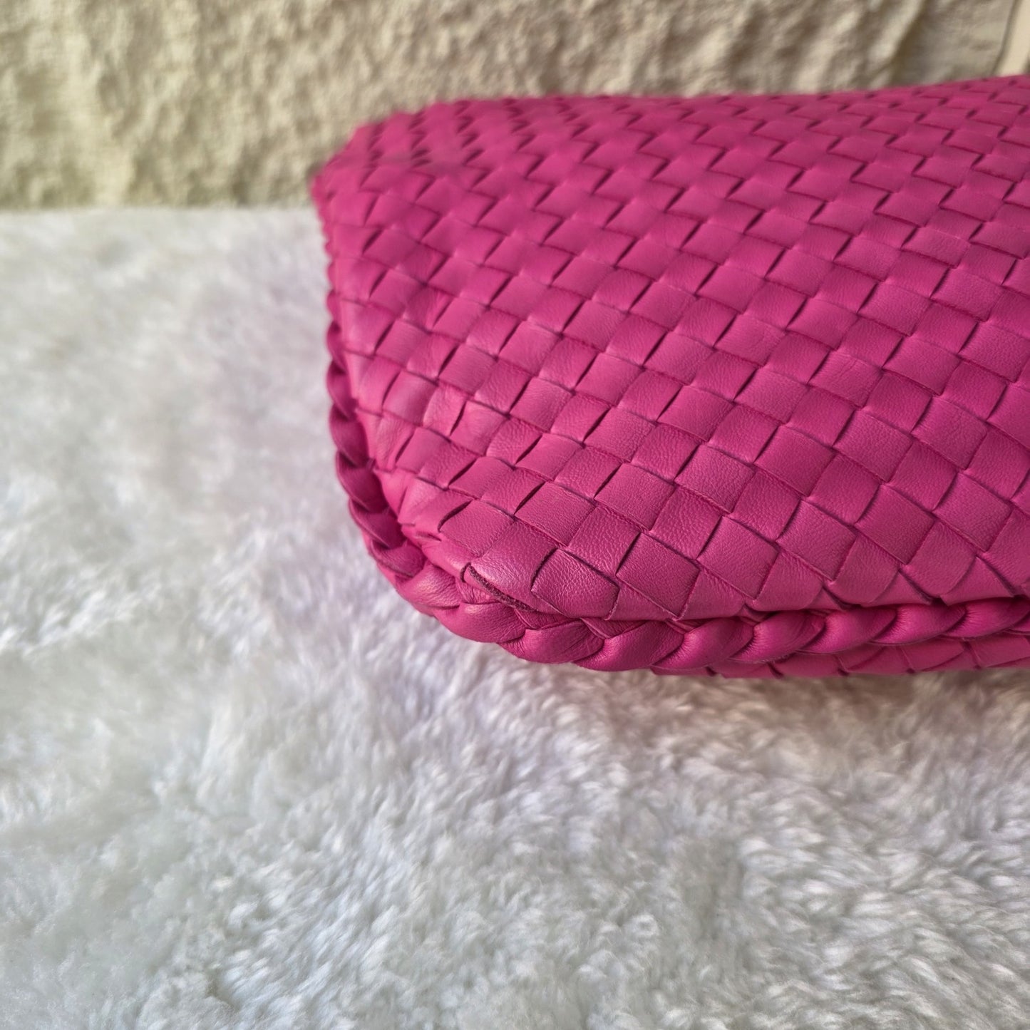 BOTTEGA VENETA Intrecciato Hobo Bag Leather Pink [Pre-Owned]