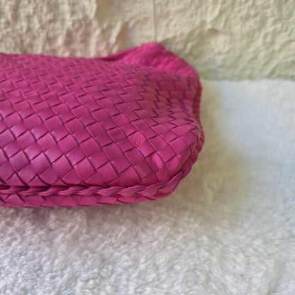 BOTTEGA VENETA Intrecciato Hobo Bag Leather Pink [Pre-Owned]