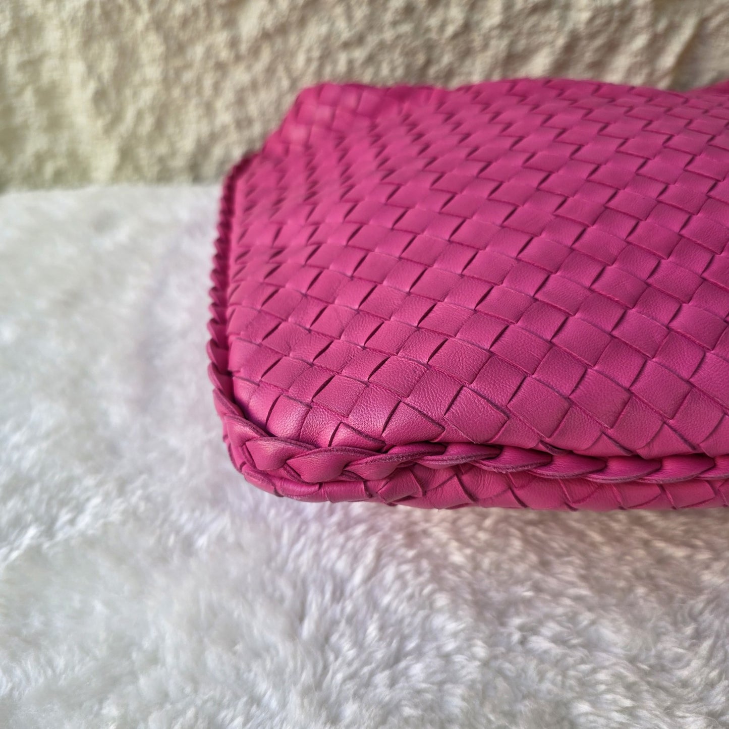 BOTTEGA VENETA Intrecciato Hobo Bag Leather Pink [Pre-Owned]