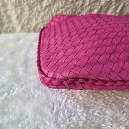 BOTTEGA VENETA Intrecciato Hobo Bag Leather Pink [Pre-Owned]