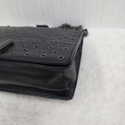 PRADA メタルパンチングレザーチェーンショルダーバッグ ブラック【中古】 