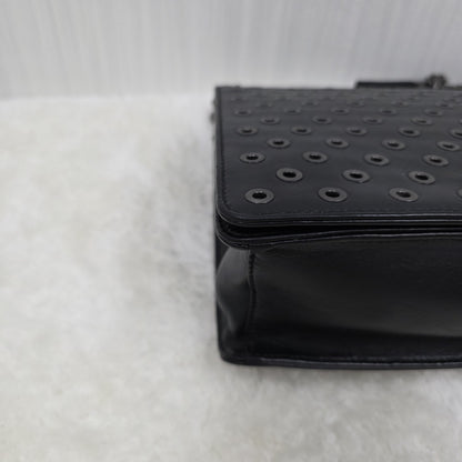 PRADA メタルパンチングレザーチェーンショルダーバッグ ブラック【中古】 