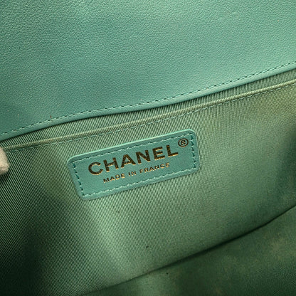香奈儿 Boy Chanel 链条肩背包 皮革 薄荷绿 [二手] 