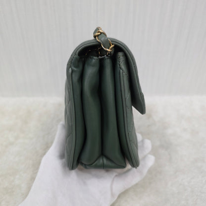 Chanel Green Lambskin Daily Companion Coco Vintage Flap Bag