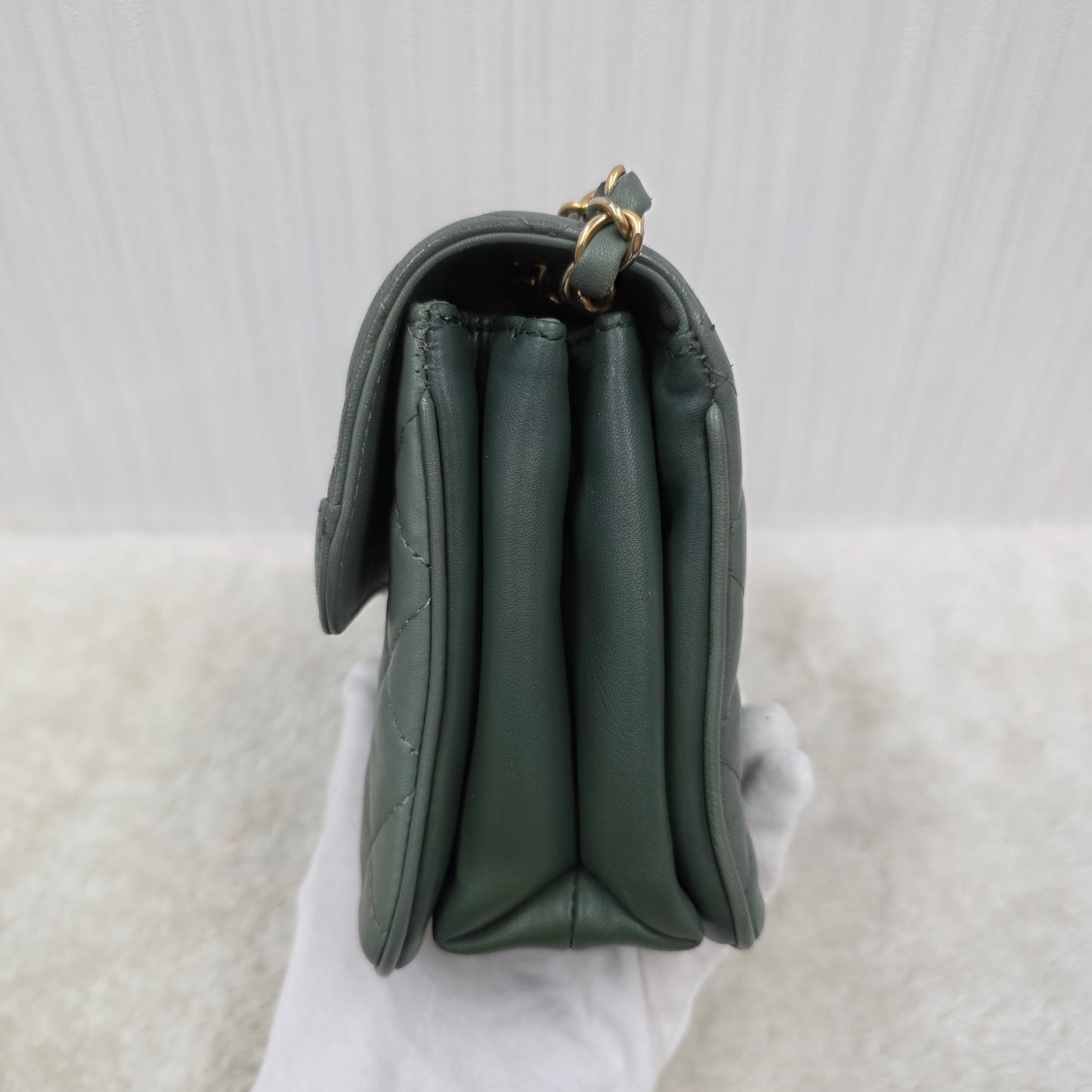 Chanel Green Lambskin Daily Companion Coco Vintage Flap Bag