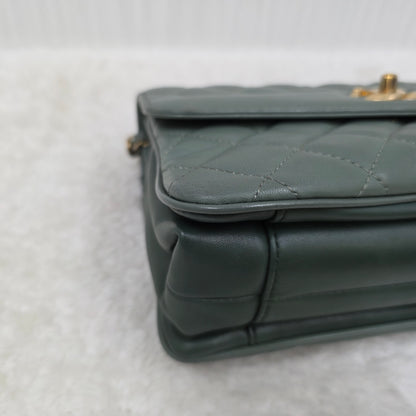 Chanel Green Lambskin Daily Companion Coco Vintage Flap Bag