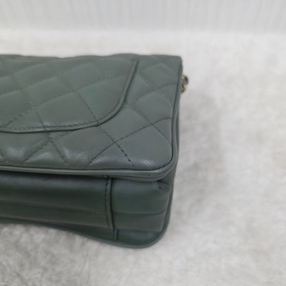 Chanel Green Lambskin Daily Companion Coco Vintage Flap Bag