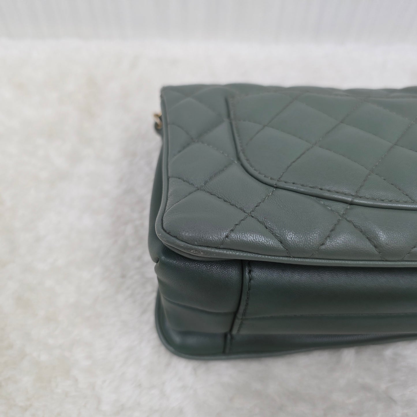 Chanel Green Lambskin Daily Companion Coco Vintage Flap Bag