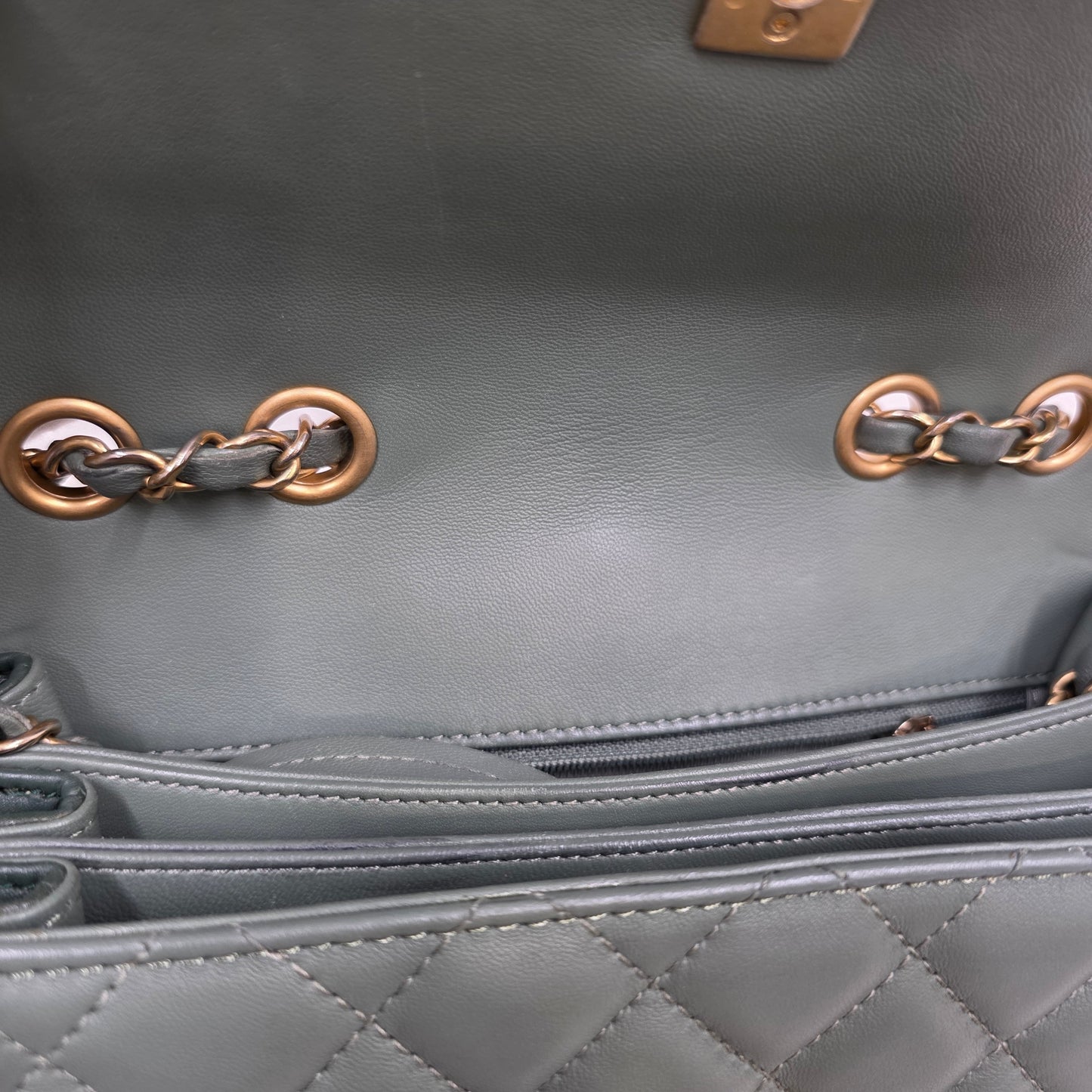 Chanel Green Lambskin Daily Companion Coco Vintage Flap Bag