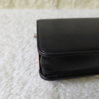 CHANEL Coco Mark Lambskin Chain Wallet Multicolor Silver Hardware [Pre-Owned]