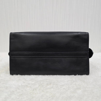 PRADA Esplanade City Medium Tote Bag in Black Calfskin & Greca Saffiano [Pre-Owned]