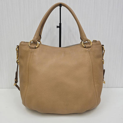 PRADA Leather 2-Way Tote Bag in Camel [Pre-Owned]