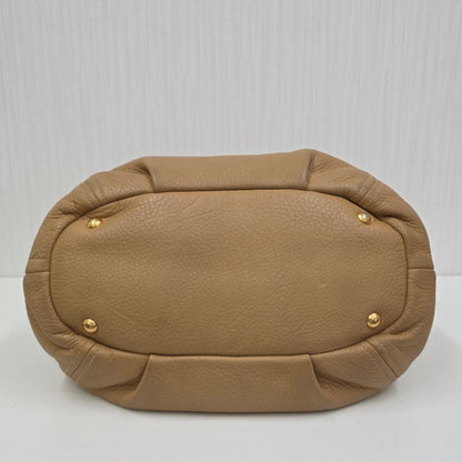 PRADA Leather 2-Way Tote Bag in Camel [Pre-Owned]