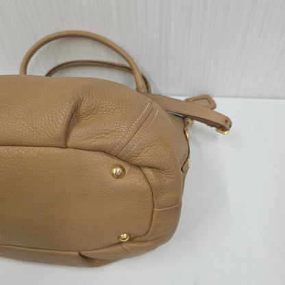 PRADA Leather 2-Way Tote Bag in Camel [Pre-Owned]