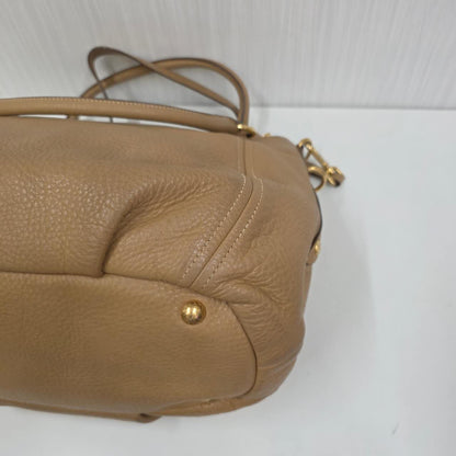 PRADA Leather 2-Way Tote Bag in Camel [Pre-Owned]