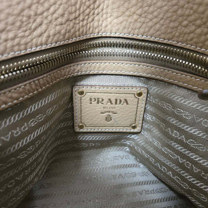 PRADA Leather 2-Way Tote Bag in Camel [Pre-Owned]