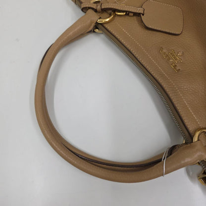 PRADA Leather 2-Way Tote Bag in Camel [Pre-Owned]