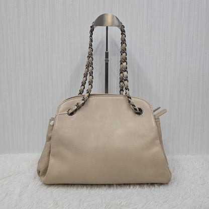 CHANEL Chain Shoulder Handbag in Silver Tone [Pre-Owned]