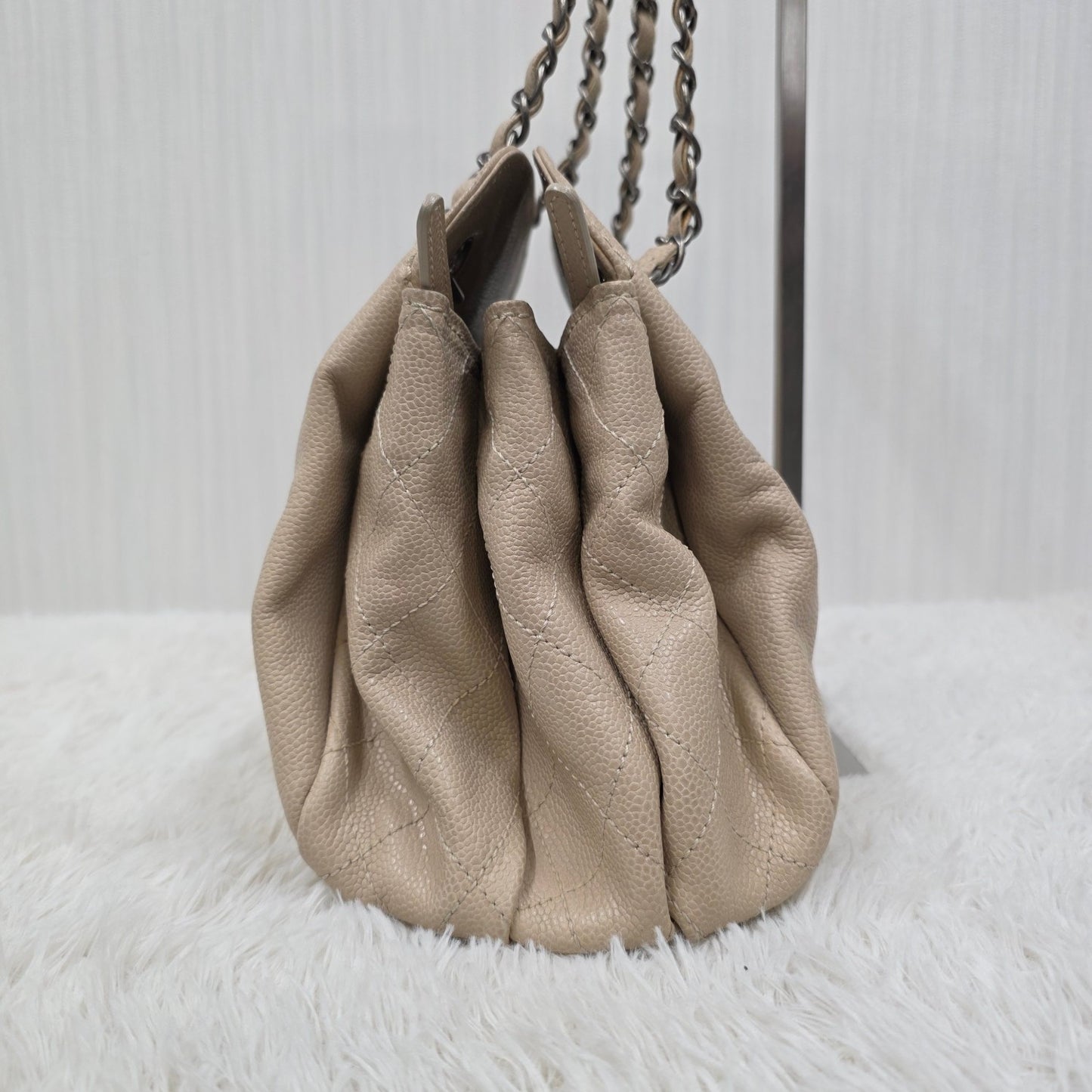 CHANEL Chain Shoulder Handbag in Silver Tone [Pre-Owned]