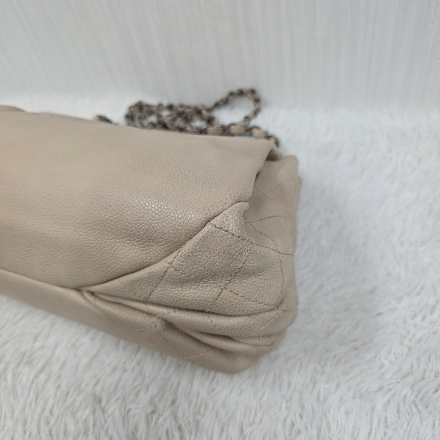 CHANEL Chain Shoulder Handbag in Silver Tone [Pre-Owned]