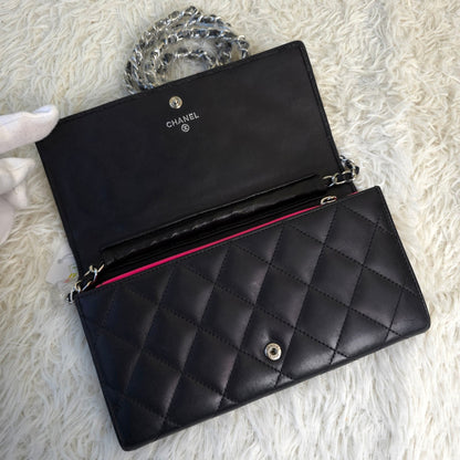 CHANEL Cambon Line Leather Chain Wallet Crossbody Handbag [Pre-Owned]