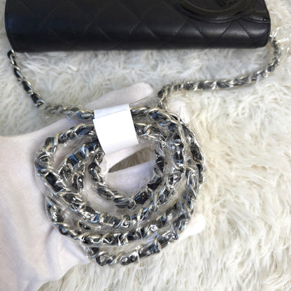 CHANEL Cambon Line Leather Chain Wallet Crossbody Handbag [Pre-Owned]