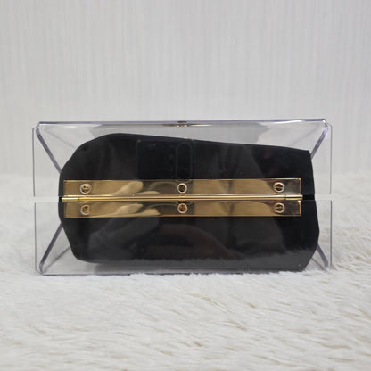 Salvatore Ferragamo Gancini Skeleton Handbag in Clear with Gold Hardware [Pre-Owned]