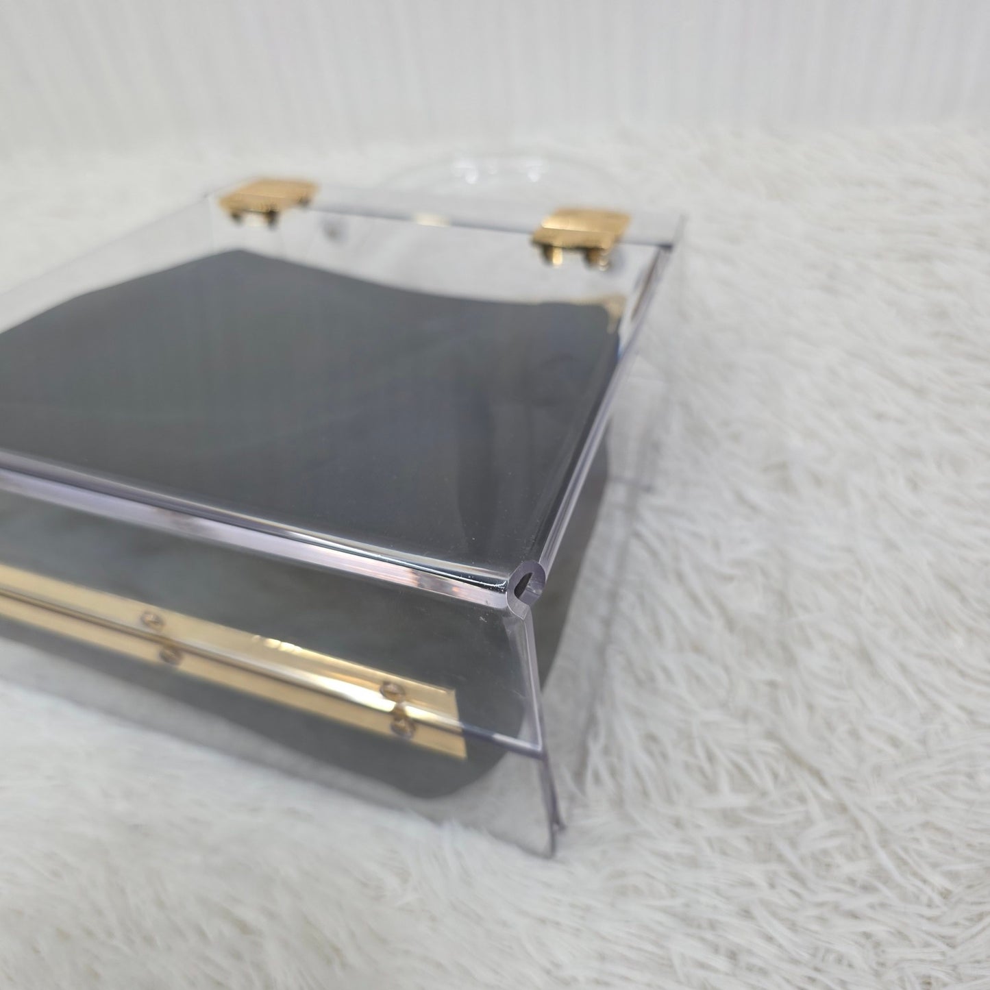 Salvatore Ferragamo Gancini Skeleton Handbag in Clear with Gold Hardware [Pre-Owned]