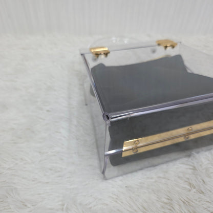 Salvatore Ferragamo Gancini Skeleton Handbag in Clear with Gold Hardware [Pre-Owned]