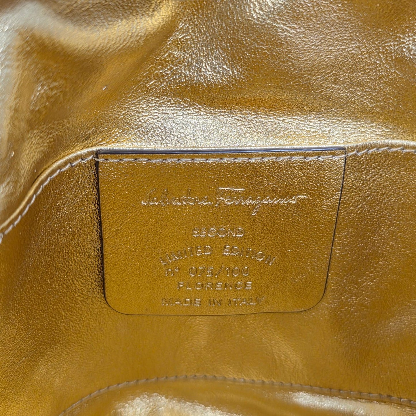 Salvatore Ferragamo Gancini Skeleton Handbag in Clear with Gold Hardware [Pre-Owned]