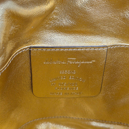 Salvatore Ferragamo Gancini Skeleton Handbag in Clear with Gold Hardware [Pre-Owned]