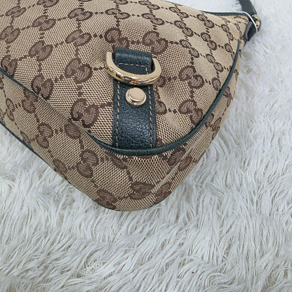 GUCCI Abbey GG Canvas Shoulder & Hand Handbag in Beige and Dark Brown [Pre-Owned]