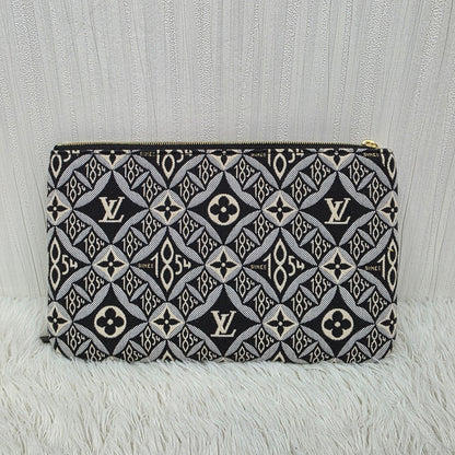 LOUIS VUITTON Neverfull MM Monogram Jacquard Tote Bag in Grey (M57230) [Pre-Owned]
