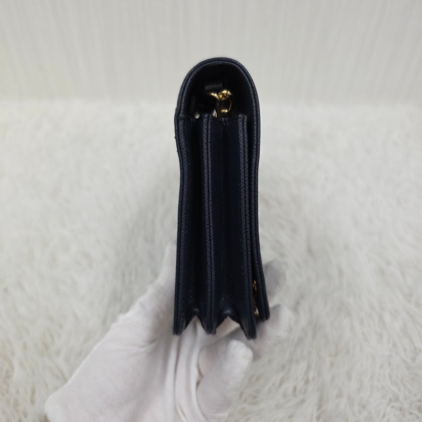 PRADA Chain Wallet Leather [Pre-Owned]