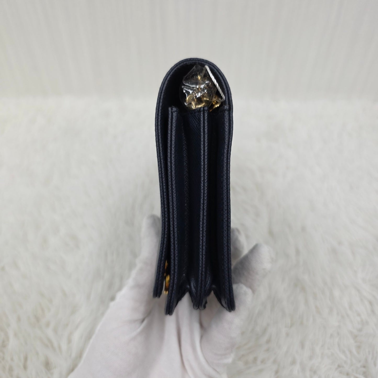 PRADA Chain Wallet Leather [Pre-Owned]