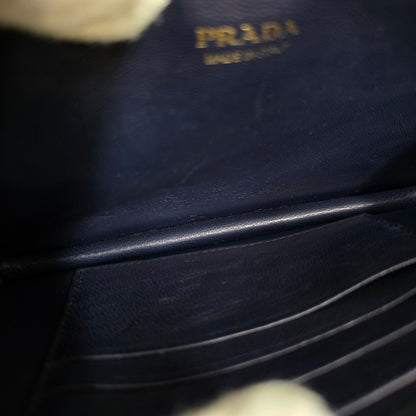 PRADA Chain Wallet Leather [Pre-Owned]