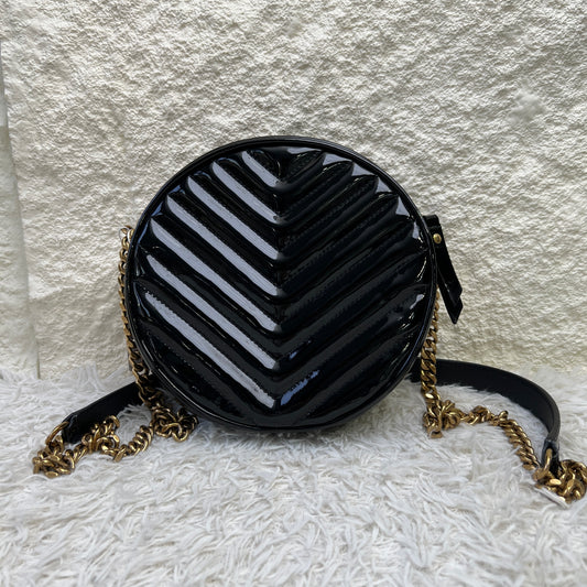 YSL Chained Vinyle Round Shoulder Bag (Pre-owned)
