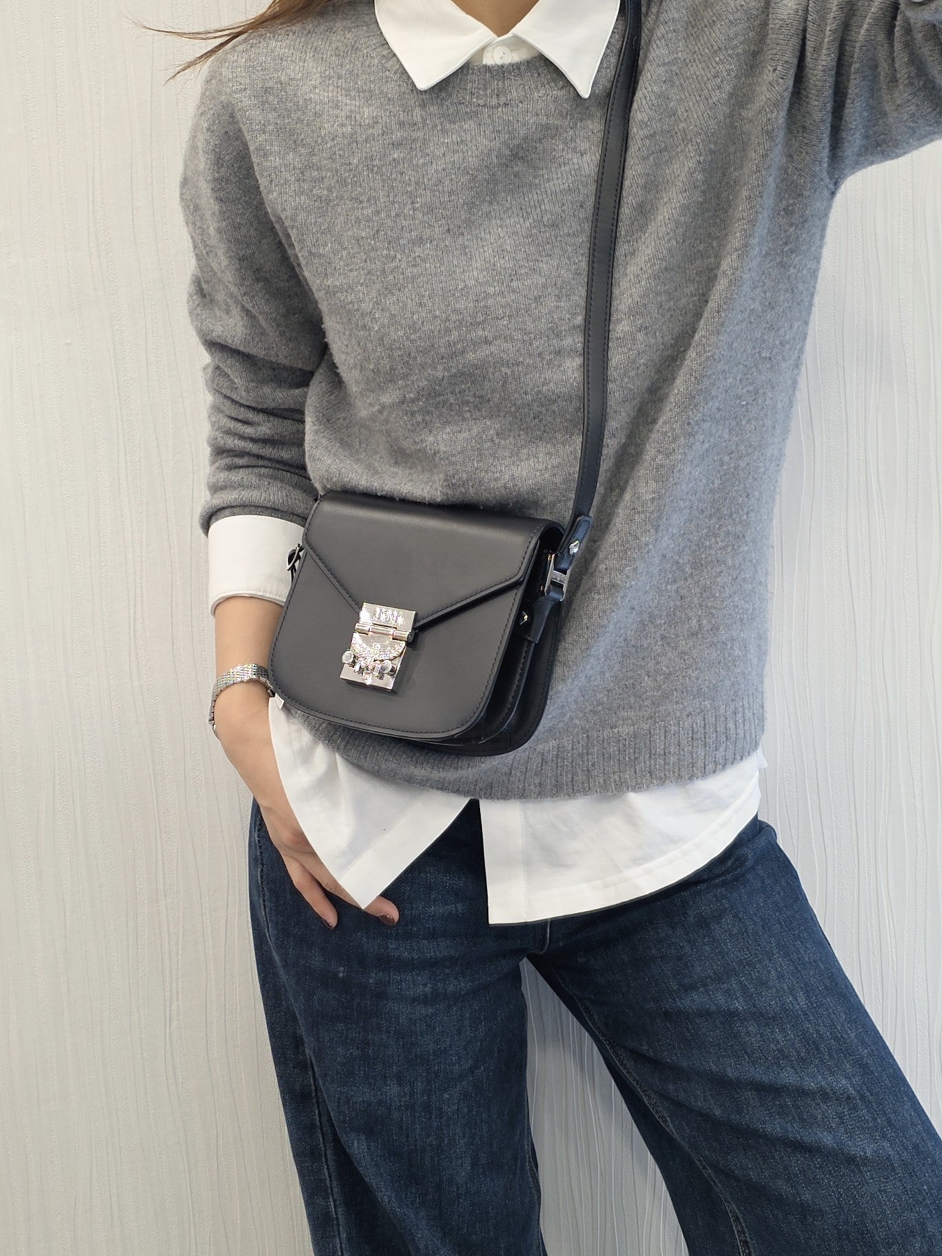MCM Black Saddle Bag (Pre-Owned)