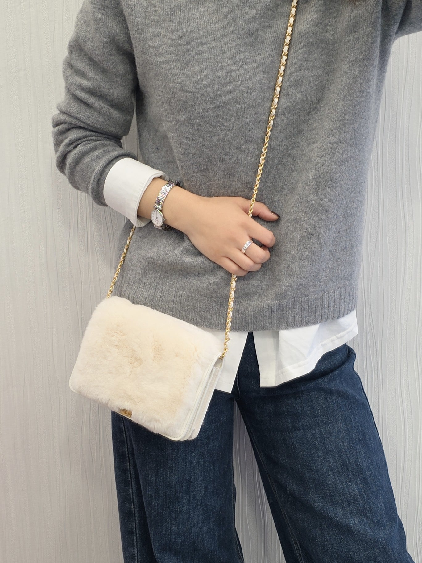 Chanel Rabbit Fur Classic Flap Bag (Pre-owned)