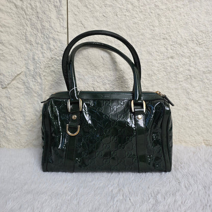 Gucci 深绿色漆皮 Microguccissima 手提包（二手） 
